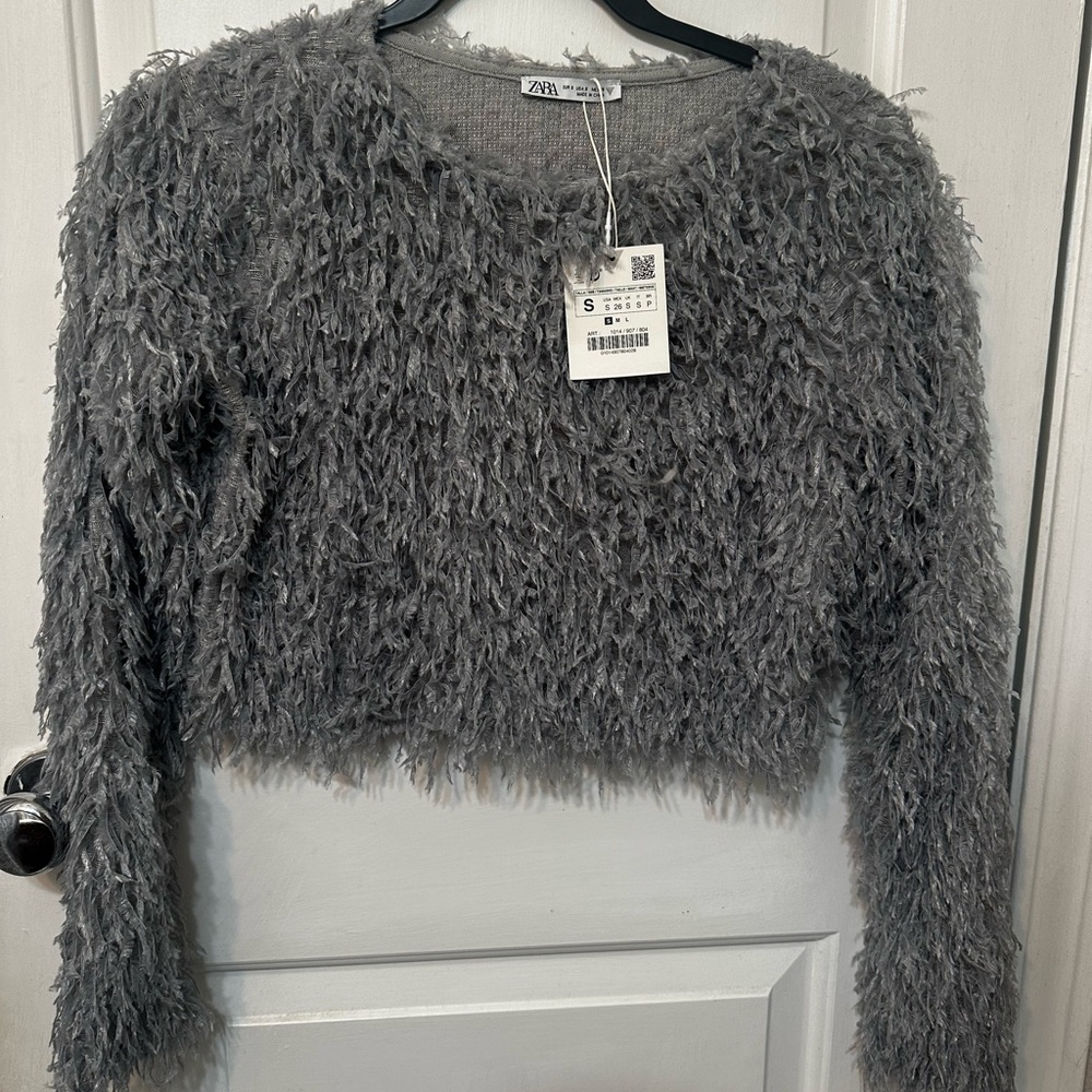 Zara Textured Gray Sweater